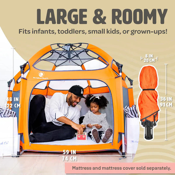 Baby Tent - Assembly and Portability - Lightweight, compact and easy to build, it can be easily carried in a storage bag. You can take it to the park, beach, camping, and more!